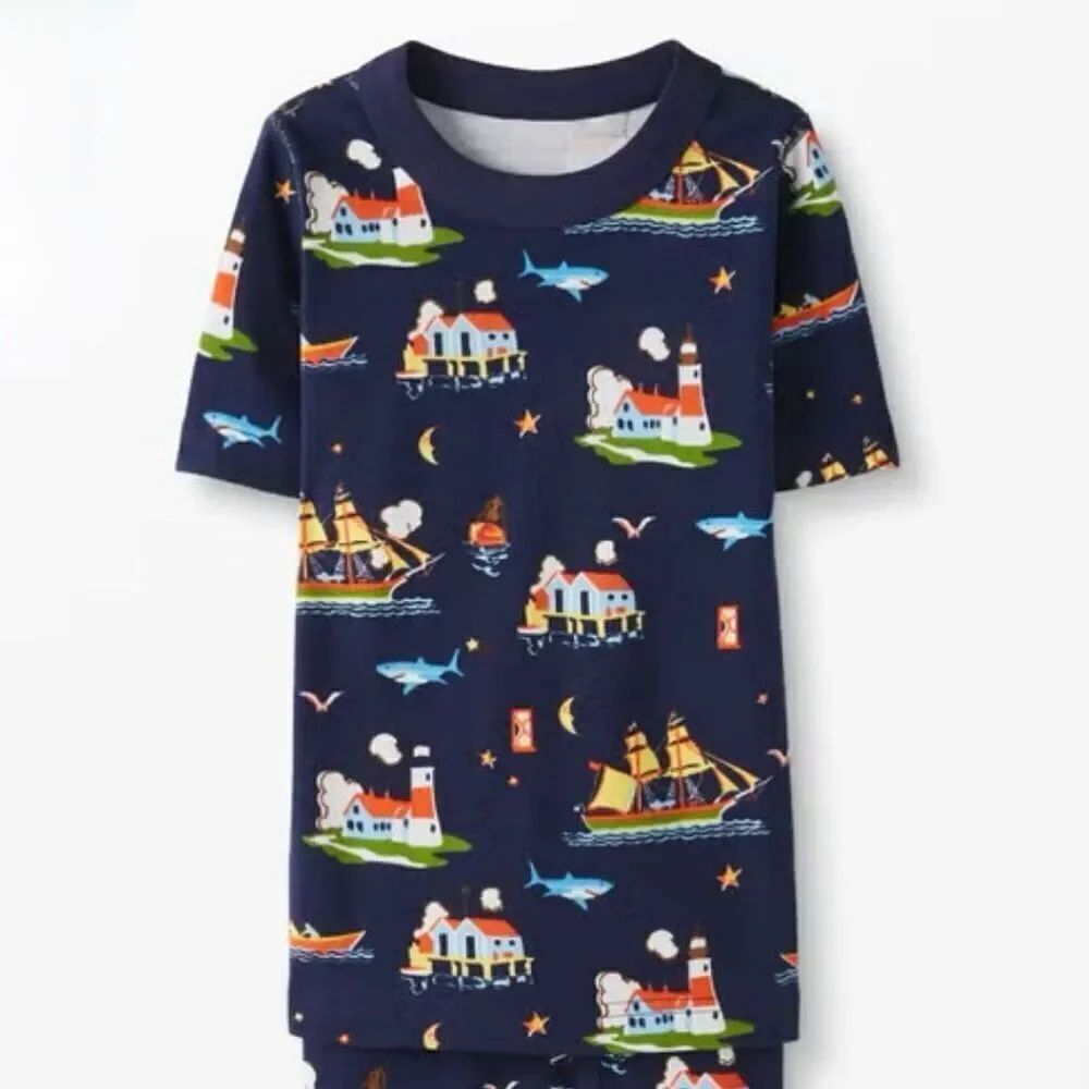 Hanna Andersson size 6-7 Pirates Cove Shirt John Pajama TOP ONLY